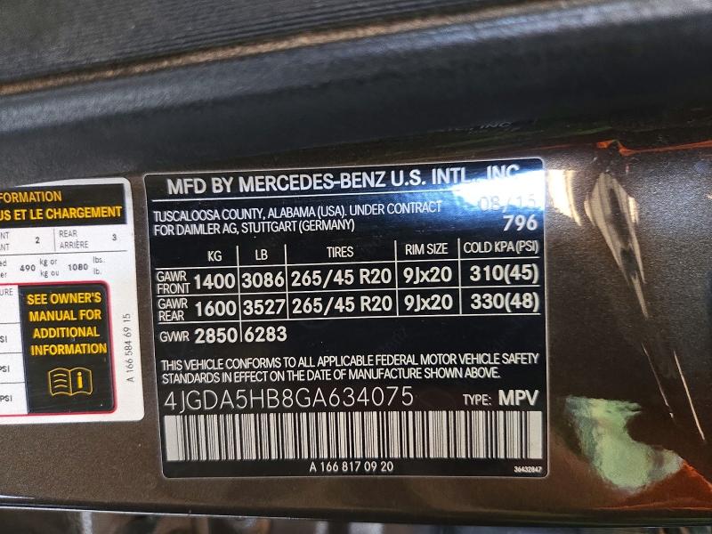 Продаж на аукціоні авто 2016 Mercedes-benz Gle, vin: 4JGDA5HB8GA634075, номер лоту: 72202746