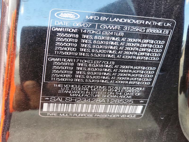 Aukcja sprzedaży 2008 Land Rover Range Rover Sport, vin: SALSH23428A128525, numer aukcji: 72445476