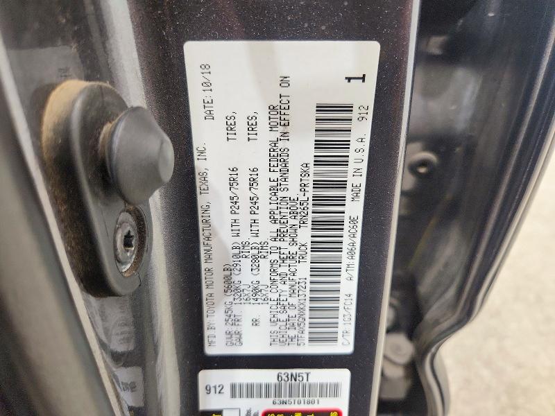 2019 Toyota Tacoma მანქანა იყიდება აუქციონზე, vin: 5TFAX5GNXKX137231, აუქციონის ნომერი: 72357236