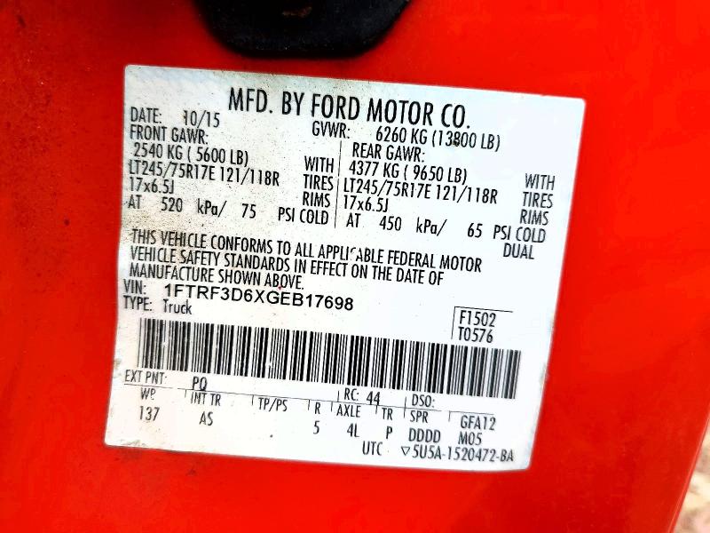 Продаж на аукціоні авто 2016 Ford F350 Sd, vin: 1FTRF3D6XGEB17698, номер лоту: 71512966