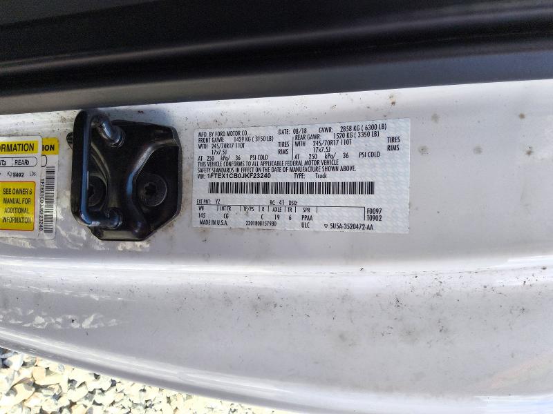 Aukcja sprzedaży 2018 Ford F150, vin: 1FTEX1CB0JKF23240, numer aukcji: 72867856