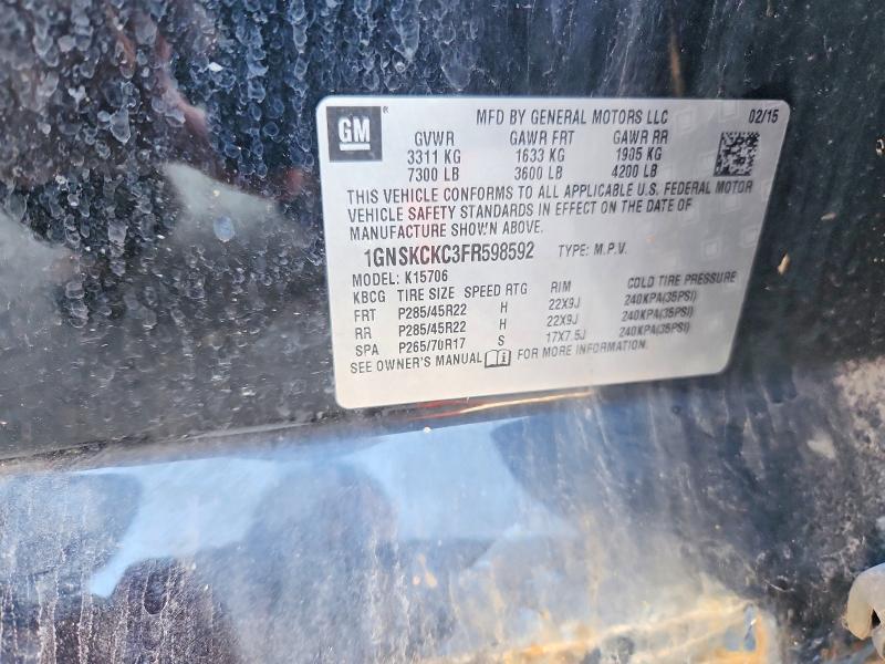 Продаж на аукціоні авто 2015 Chevrolet Tahoe, vin: 1GNSKCKC3FR598592, номер лоту: 71448556