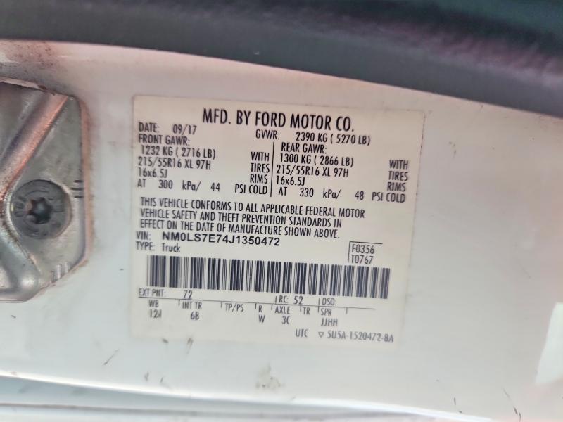 Продаж на аукціоні авто 2018 Ford Transit Connect, vin: NM0LS7E74J1350472, номер лоту: 70871646