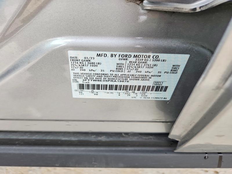 2023 Ford Maverick მანქანა იყიდება აუქციონზე, vin: 3FTTW8E35PRA19876, აუქციონის ნომერი: 70922396