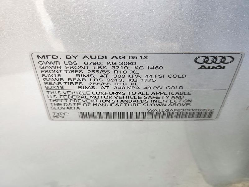 Продажа на аукционе авто 2013 Audi Q7, vin: WA1LGAFE3DD016512, номер лота: 71982946