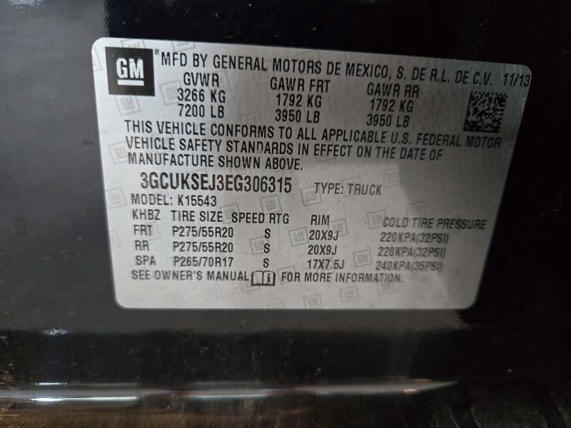 Aukcja sprzedaży 2014 Chevrolet Silverado, vin: 3GCUKSEJ3EG306315, numer aukcji: 72758076