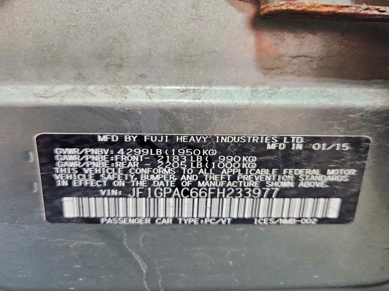 Aukcja sprzedaży 2015 Subaru Impreza, vin: JF1GPAC66FH233977, numer aukcji: 70060576