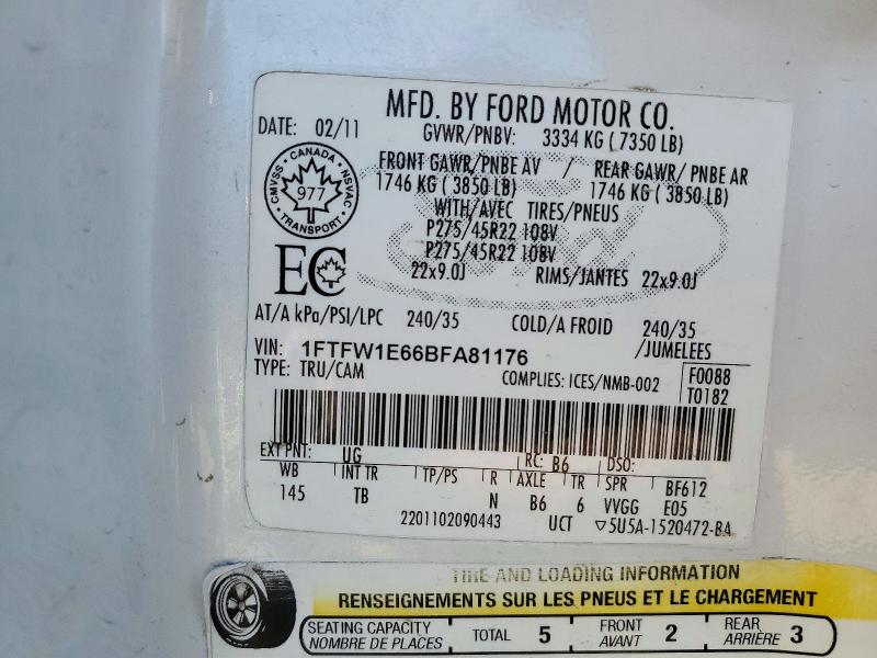 Продаж на аукціоні авто 2011 Ford F150, vin: 1FTFW1E66BFA81176, номер лоту: 67385926