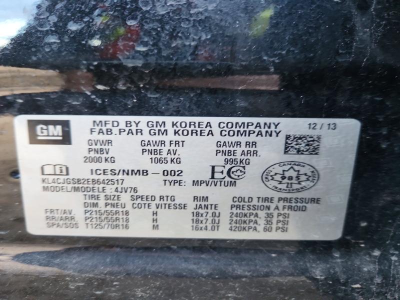 Продаж на аукціоні авто 2014 Buick Encore, vin: KL4CJGSB2EB642517, номер лоту: 72316446