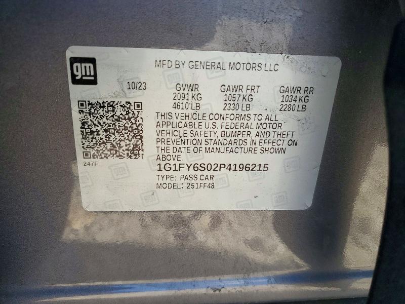 2023 Chevrolet Bolt Euv მანქანა იყიდება აუქციონზე, vin: 1G1FY6S02P4196215, აუქციონის ნომერი: 71314536