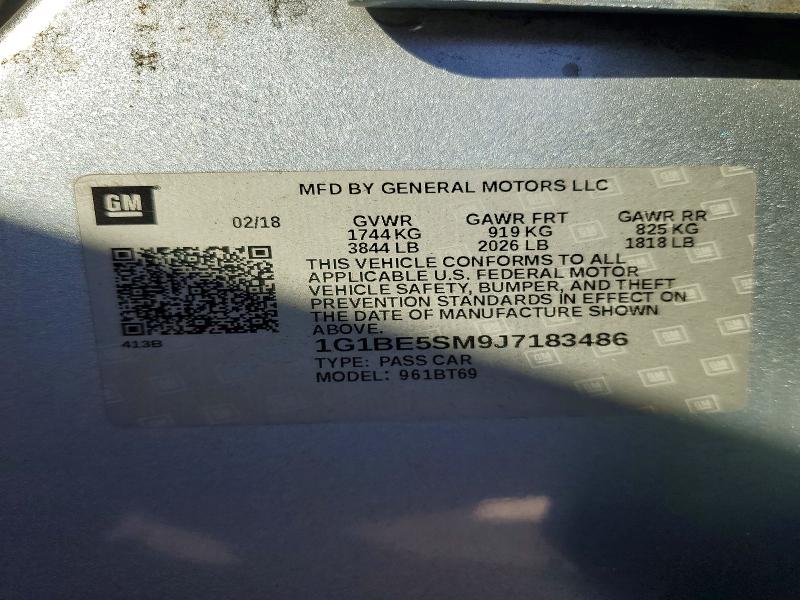 Aukcja sprzedaży 2018 Chevrolet Cruze, vin: 1G1BE5SM9J7183486, numer aukcji: 71814806