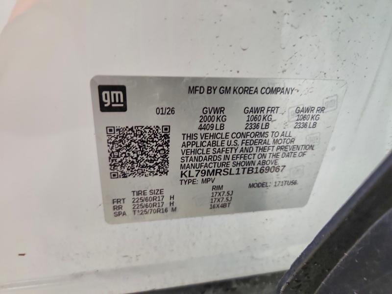 Aukcja sprzedaży 2026 Chevrolet Trailblazer, vin: KL79MRSL1TB169067, numer aukcji: 71029376