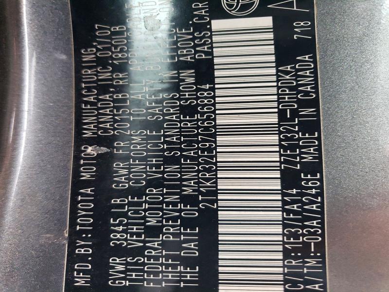 Продажа на аукционе авто 2007 Toyota Matrix, vin: 2T1KR32E97C656884, номер лота: 71180096