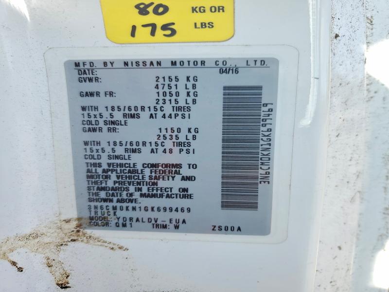 Aukcja sprzedaży 2016 Nissan Nv200, vin: 3N6CM0KN1GK699469, numer aukcji: 71737166