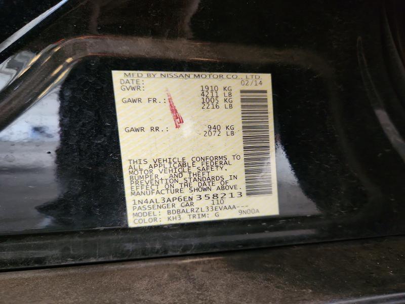 71489316 :رقم المزاد ، 1N4AL3AP6EN358213 vin ، 2014 Nissan Altima مزاد بيع