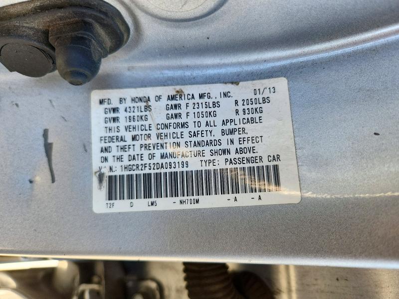 71963806 :رقم المزاد ، 1HGCR2F52DA093199 vin ، 2013 Honda Accord مزاد بيع