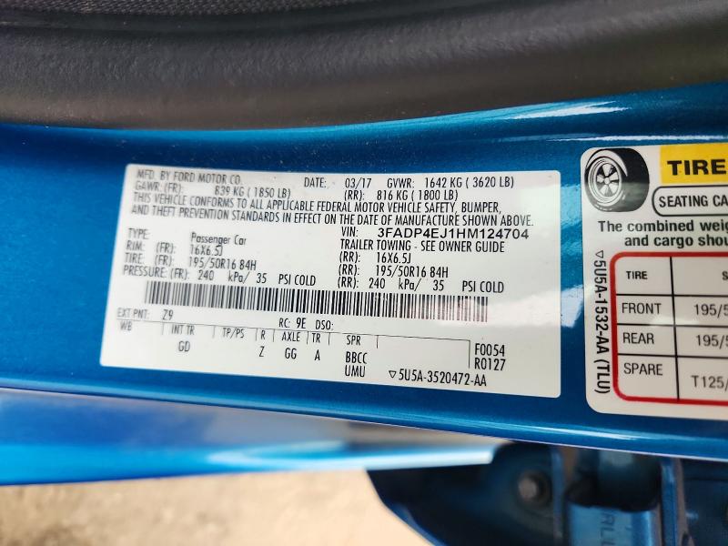 Продаж на аукціоні авто 2017 Ford Fiesta, vin: 3FADP4EJ1HM124704, номер лоту: 71853576