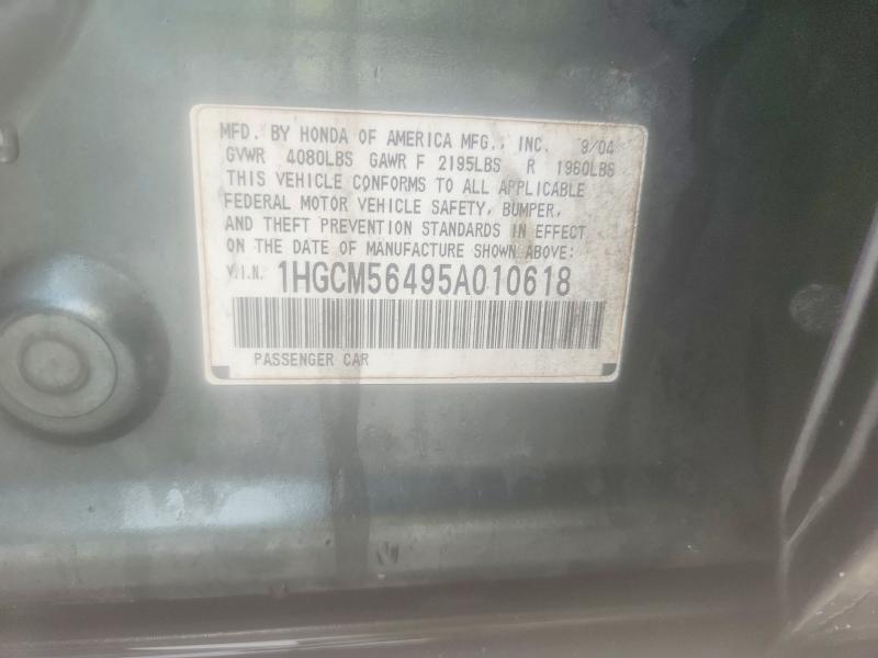 Продажа на аукционе авто 2005 Honda Accord, vin: 1HGCM56495A010618, номер лота: 71357406