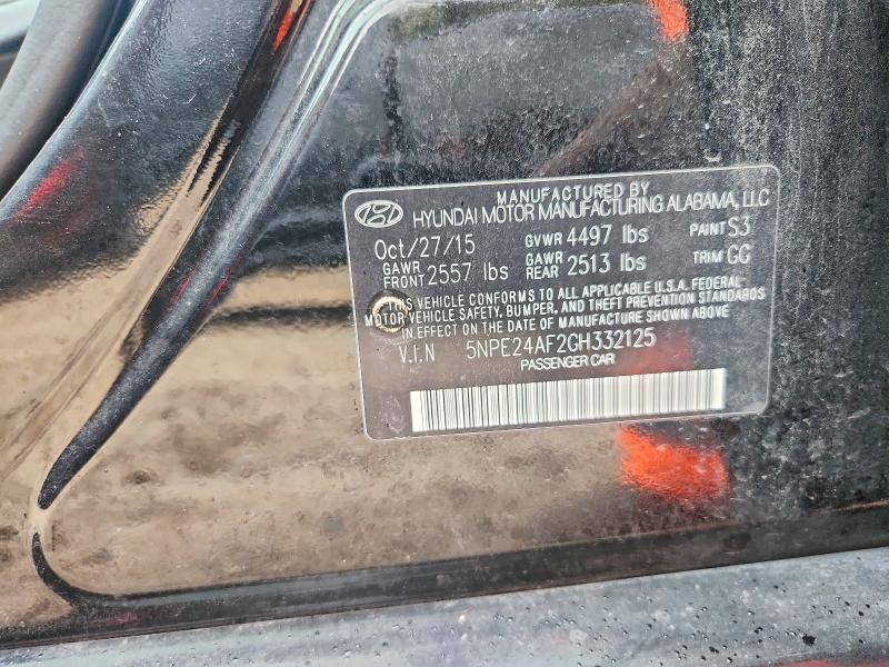 2016 Hyundai Sonata მანქანა იყიდება აუქციონზე, vin: 5NPE24AF2GH332125, აუქციონის ნომერი: 72020916