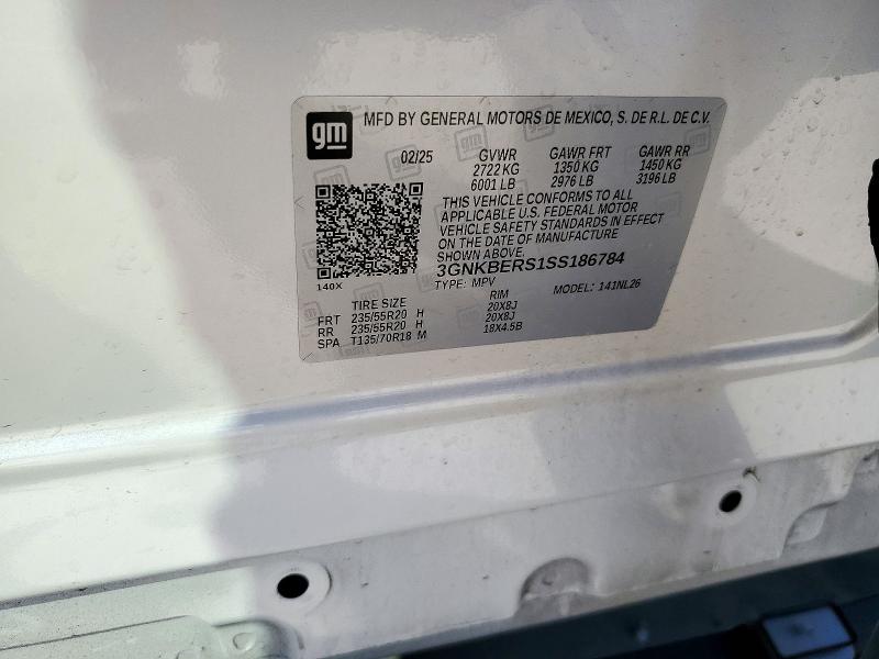 72959726 :رقم المزاد ، 3GNKBERS1SS186784 vin ، 2025 Chevrolet Blazer مزاد بيع