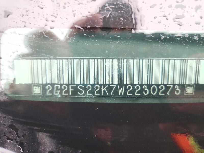 Auction sale of the 1998 Pontiac Firebird, vin: 2G2FS22K7W2230273, lot number: 72762116