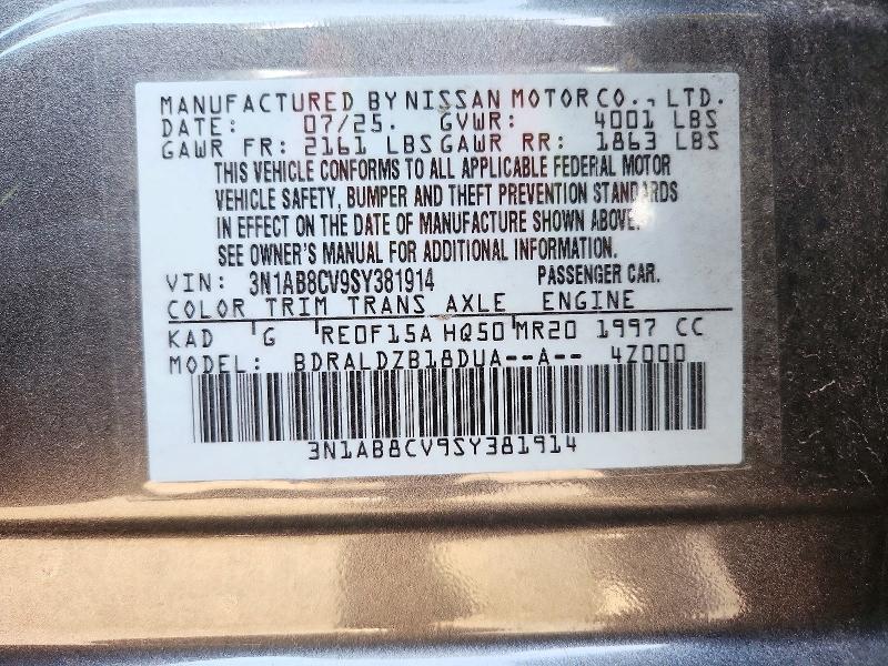 Aukcja sprzedaży 2025 Nissan Sentra, vin: 3N1AB8CV9SY381914, numer aukcji: 72673466