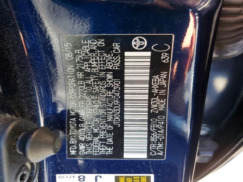 Продаж на аукціоні авто 2015 Toyota Prius, vin: JTDKN3DU9F0473901, номер лоту: 71254796