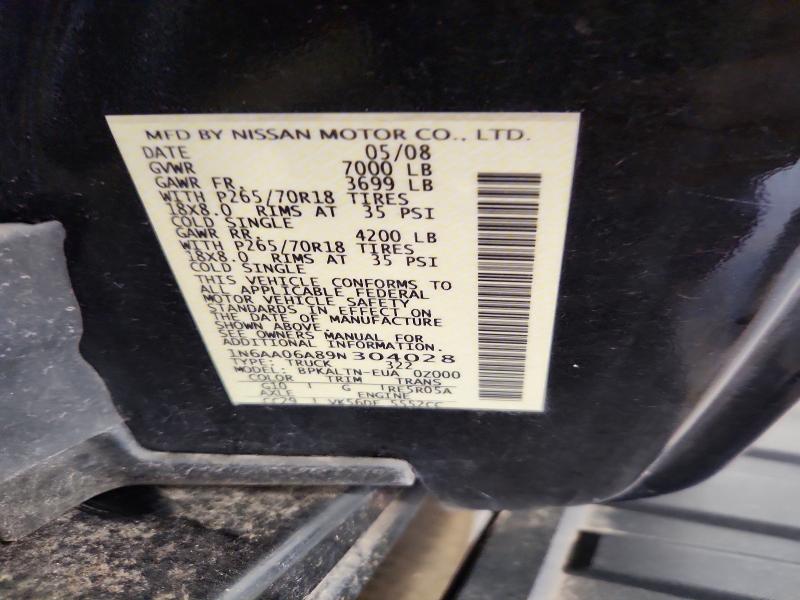Продажа на аукционе авто 2009 Nissan Titan, vin: 1N6AA06A89N304028, номер лота: 71503586