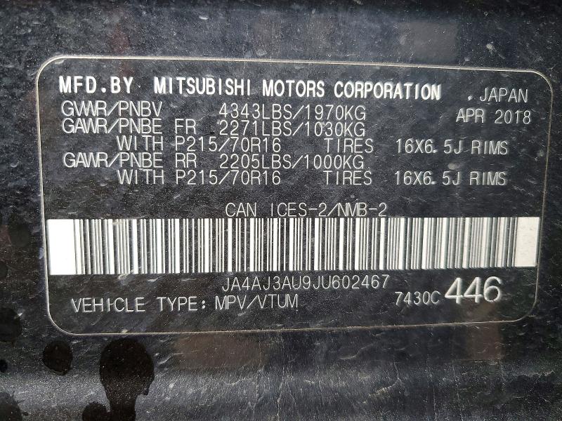 Продажа на аукционе авто 2018 Mitsubishi Rvr, vin: JA4AJ3AU9JU602467, номер лота: 71223676