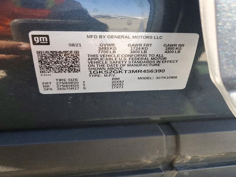 Продаж на аукціоні авто 2021 Gmc Yukon Xl, vin: 1GKS2GKT3MR456390, номер лоту: 72756156