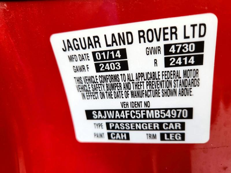 Auction sale of the 2015 Jaguar Xkr, vin: SAJWA4FC5FMB54970, lot number: 71974096