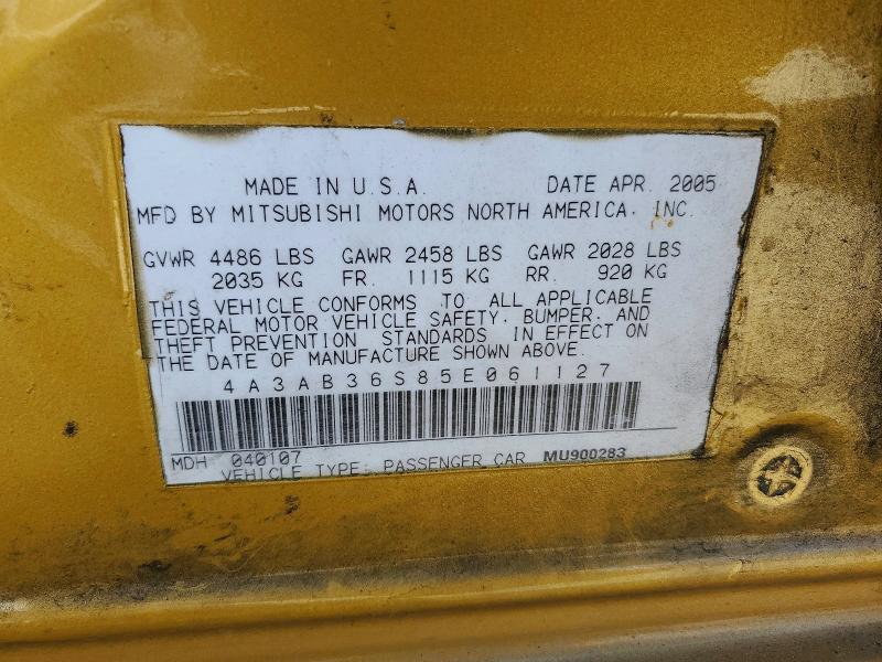 Aukcja sprzedaży 2005 Mitsubishi Galant, vin: 4A3AB36S85E061127, numer aukcji: 72632696