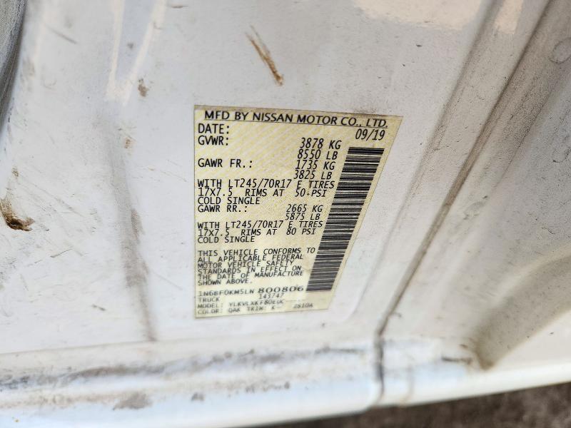 2020 Nissan Nv მანქანა იყიდება აუქციონზე, vin: 1N6BF0KM5LN800806, აუქციონის ნომერი: 71485846