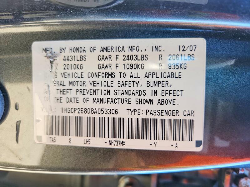 Продажа на аукционе авто 2008 Honda Accord, vin: 1HGCP26808A053306, номер лота: 71743246