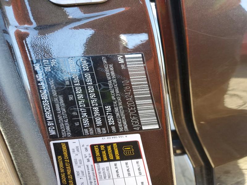 72583846 :رقم المزاد ، 4JGDF7CE2DA242610 vin ، 2013 Mercedes-benz Gl مزاد بيع