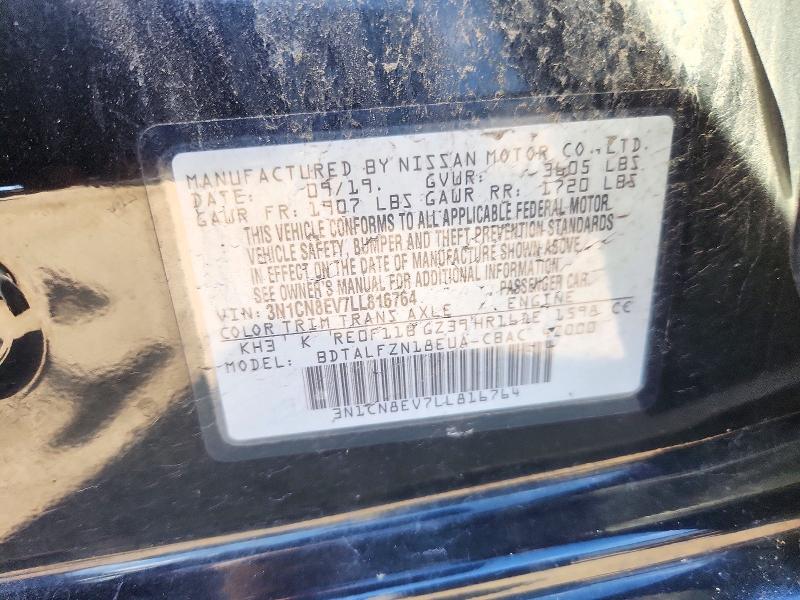 Продажа на аукционе авто 2020 Nissan Versa, vin: 3N1CN8EV7LL816764, номер лота: 72158746