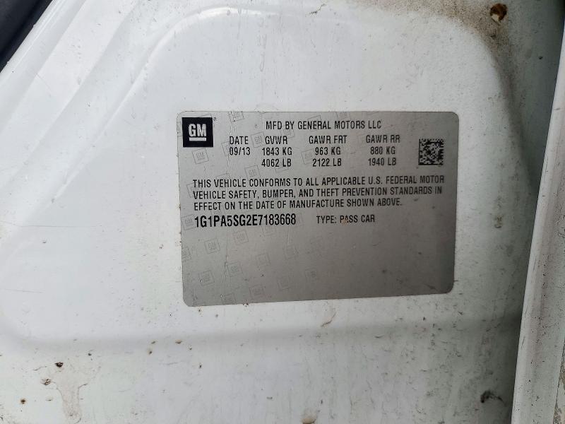 72332126 :رقم المزاد ، 1G1PA5SG2E7183668 vin ، 2014 Chevrolet Cruze مزاد بيع