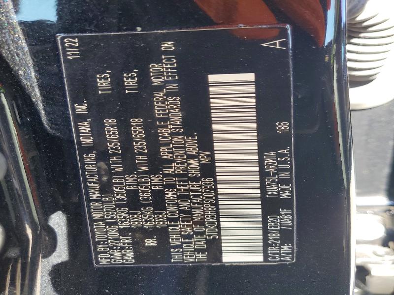 2023 Toyota Highlander მანქანა იყიდება აუქციონზე, vin: 5TDKDRBH8PS007936, აუქციონის ნომერი: 71908556