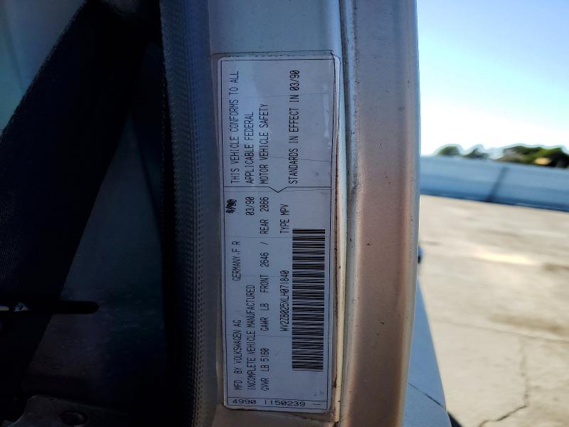 Aukcja sprzedaży 1990 Volkswagen Vanagon, vin: WV2ZB025XLH071840, numer aukcji: 71694626