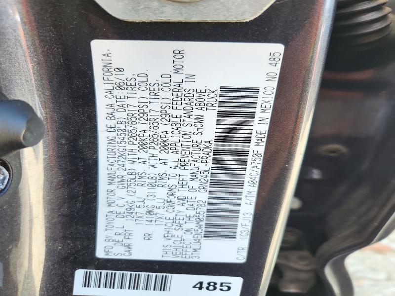 Aukcja sprzedaży 2010 Toyota Tacoma, vin: 3TMLU4EN5AM055782, numer aukcji: 71571056