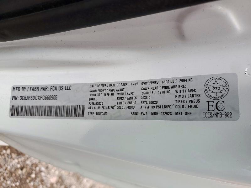Продаж на аукціоні авто 2023 Ram 1500 Classic, vin: 3C6JR6DGXPG660905, номер лоту: 73331406