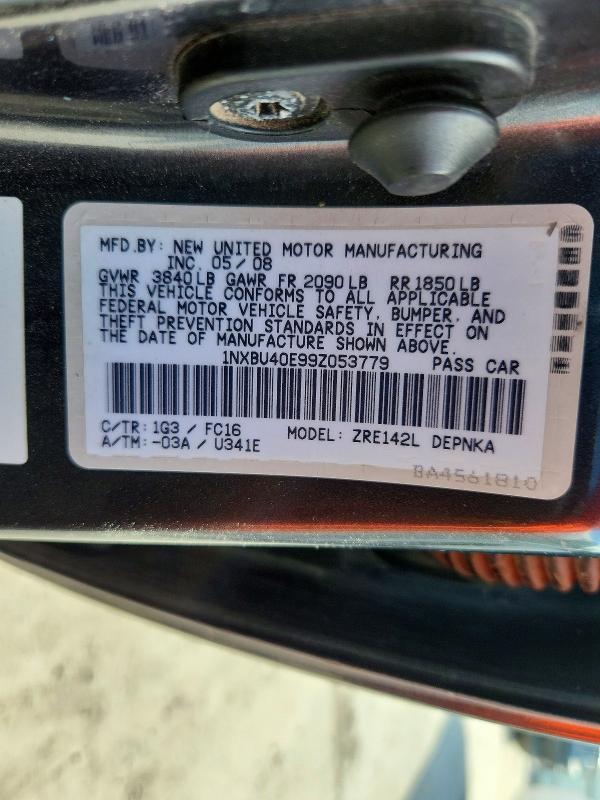 Продажа на аукционе авто 2009 Toyota Corolla, vin: 1NXBU40E99Z053779, номер лота: 69858196
