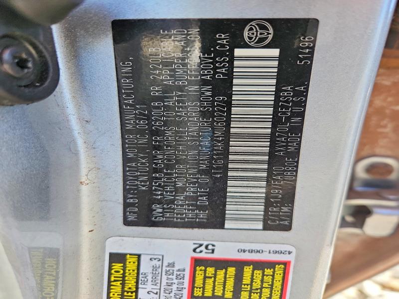 71173636 :رقم المزاد ، 4T1G11AK4MU602279 vin ، 2021 Toyota Camry مزاد بيع