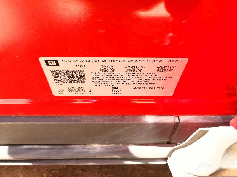 2020 Chevrolet Equinox მანქანა იყიდება აუქციონზე, vin: 3GNAXLEX2LS587698, აუქციონის ნომერი: 71875946