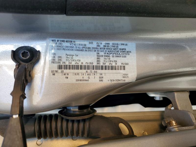 Aukcja sprzedaży 2018 Ford Focus, vin: 1FADP3FE0JL331510, numer aukcji: 71205866