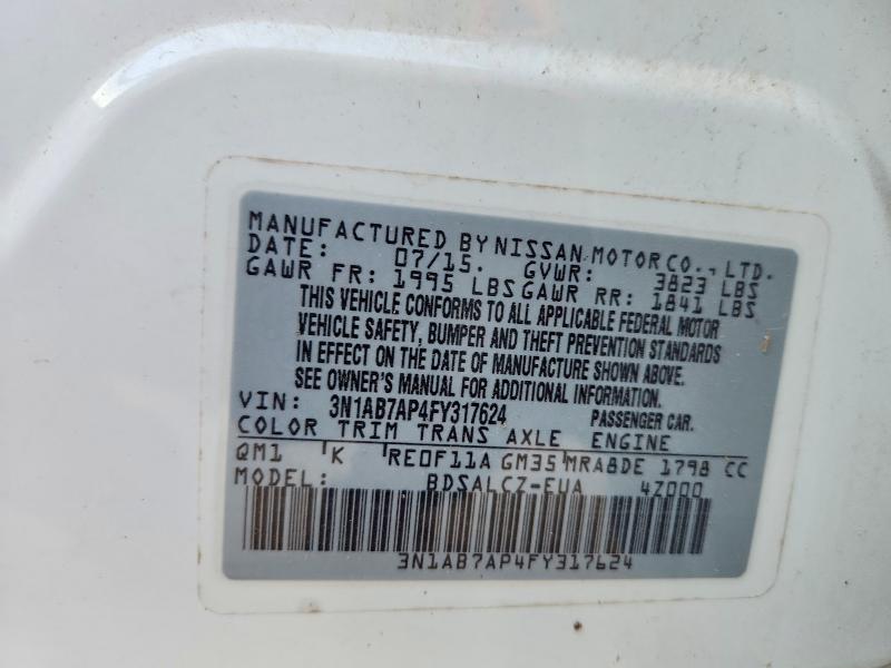 71559766 :رقم المزاد ، 3N1AB7AP4FY317624 vin ، 2015 Nissan Sentra مزاد بيع
