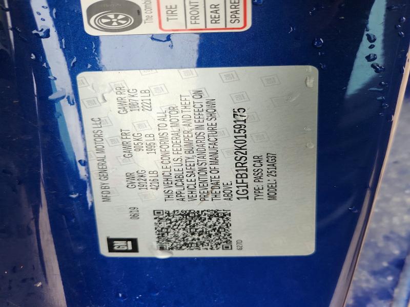 71571016 :رقم المزاد ، 1G1FB1RS2K0159175 vin ، 2019 Chevrolet Camaro مزاد بيع