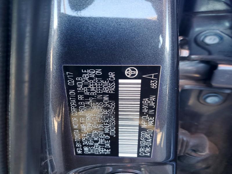 71735216 :رقم المزاد ، JTDKDTB3XH1594561 vin ، 2017 Toyota Prius C مزاد بيع