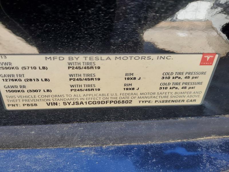 Aukcja sprzedaży 2013 Tesla Model S, vin: 5YJSA1CG9DFP06802, numer aukcji: 69628266