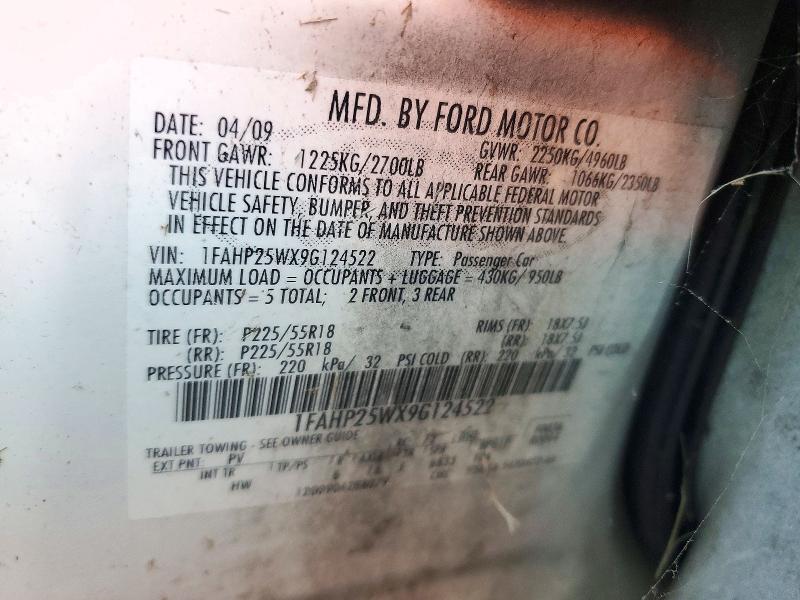 Продаж на аукціоні авто 2009 Ford Taurus, vin: 1FAHP25WX9G124522, номер лоту: 73175496